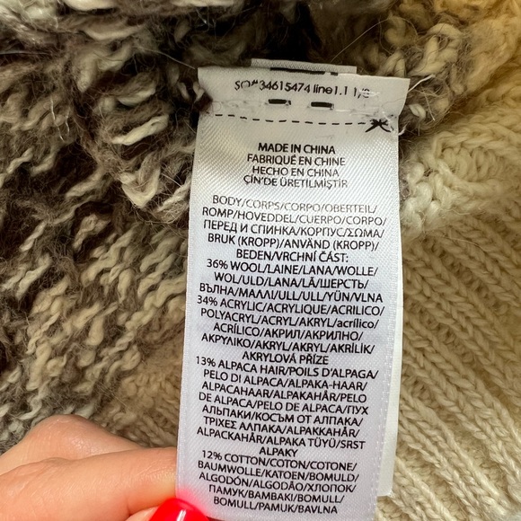 Polo Ralph Lauren Sweater Fair Isle Nordic Wool Alpaca Blend Ivory Black Mock - Picture 14 of 14